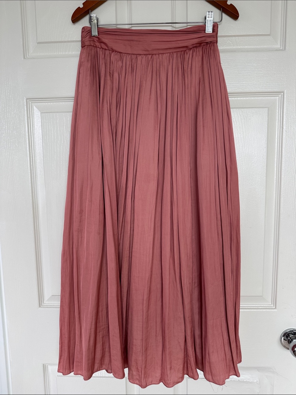 J. Crew Rose Pink Pleated Maxi Skirt